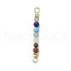 Natural & Synthetic Round Gemstone Faceted Round Beaded Chakra Connector Charms PALLOY-JF03456-2