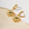 Elegant Brass Cubic Zirconia Heart Hoop Earrings CU8537-1-2