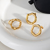 Stainless Steel Irregular Ring Stud Earrings & Cuff Rings Sets for Women OL0643-1-2