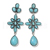 Alloy Synthetic Turquoise Dangle Stud Earrings EJEW-U053-06AS-4