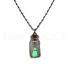 Halloween Luminous Ghost Glass Drift Bottle Pendant Necklaces & Dangle Earrings Sets FS-WG90D60-01-6