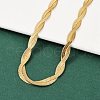 304 Stainless Steel Twist Rope Chain Necklace for Men Women NJEW-P269-03G-1