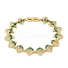 Brass Micro Pave Cubic Zirconia Link Bracelets for Women BJEW-Z126-05G-01-4