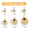 HOBBIESAY 120Pcs 6 Style Brass Groove Bead KK-HY0002-98-2