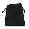 Polyester Imitation Burlap Packing Pouches Drawstring Bags X-ABAG-R005-9x7-09-1