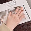 Butterfly 925 Sterling Silver Cable Chain Adjustable Finger Rings for Women FS-WG3E563-01-3