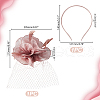 Feather Flower Mesh Veil Headband MRMJ-WH0077-121-2