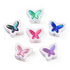 UV Plated Rainbow Acrylic Beads X-PACR-N015-02-2