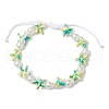 Dyed Synthetic Turquoise & ABS Plastic Imitation Pearl Beaded Braided Bead Bracelets for Women BJEW-JB11906-3
