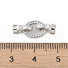 Anti-Tarnish 925 Sterling Silver Micro Pave Clear Cubic Zirconia Fold Over Clasps STER-P060-45P-3