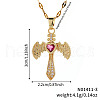 Retro Hip Hop Style Brass Full Rhinestone Heart Wing Sword Pendant Necklaces for Women IJ2885-3-1