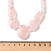 Natural Rose Quartz Faceted Bib Graduated Beaded Necklaces for Women NJEW-B128-01M-5