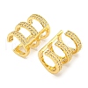 Brass Micro Pave Cubic Zirconia Cuff Earrings EJEW-C104-150G-2