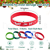 CREATCABIN 30Pcs 5 Colors Christmas Themed Silicon Cord Bracelets BJEW-CN0001-08-2