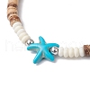 Natural Coconut with Synthetic Turquoise Beads Stretch Bracelets for Men Women BJEW-JB11739-01-3