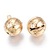 Brass Micro Pave Clear Cubic Zirconia Bell Charms KK-N216-402-3