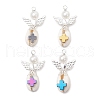 4Pcs 4 Colors Natural Cowrie Shell Copper Wire Wrapped Angel Pendants PALLOY-JF03663-1