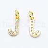 Brass Micro Pave Grade AAA Cubic Zirconia Charms ZIRC-P067-11G-J-NR-1