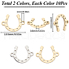 SUNNYCLUE 20Pcs 2 Colors Stainless Steel Links/Connectors STAS-SC0009-17-2
