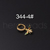 Brass Micro Pave Clear Cubic Zirconia Hoop Cartilage Earrings WG1A959-04-1