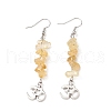 Natural Citrine Chips Dangle Earrings EJEW-G336-01AS-06-2