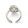 Brass Letter Open Cuff Rings for Women RJEW-G313-01O-P-3