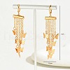 Fashionable Retro Butterfly Tassel Brass Leverback Earrings NY1870-5