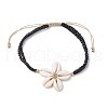 Adjustable Natural Cowrie Shell Beaded Braided Anklets AJEW-AN00686-03-2