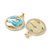 Rack Plating Brass Micro Pave Clear Cubic Zirconia Pendants KK-C041-06H-G-2