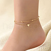 Heart Alloy Link Double Layer Anklets for Women FS-WGF1FB1-01-1