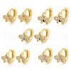 Flower Real 18K Gold Plated Brass Hoop Earrings EJEW-L269-063G-1