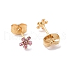 Rhinestone Flower Stud Earrings with 316L Surgical Stainless Steel Pins EJEW-P204-03G-05-2