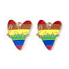 Rainbow Color Pride Alloy Enamel Pendants ENAM-K067-09-1