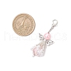 Angel Glass Pearl Beaded Pendants Decorations HJEW-JM03404-3