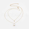 Natural Baroque Pearl Keshi Pearl Tiered Necklaces NJEW-JN02255-03-1