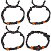 SUNNYCLUE 6Pcs Waxed Cotton Cord Braided Bracelets BJEW-SC0001-25-1