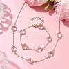Glass Flower Links Bracelets & Necklaces Kits SJEW-JS01293-2