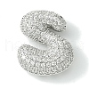 Rack Plating Brass Cubic Zirconia Pendants KK-S378-02P-S-1
