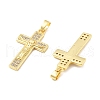 Crucifix Cross Brass Micro Pave Cubic Zirconia Pendants KK-M325-08G-2