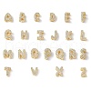 26Pcs 26 Styles Brass Micro Pave Clear Cubic Zirconia Initial Multi-strand Links KK-S520-01G-24-1