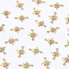Brass Micro Pave Cubic Zirconia Links ZIRC-BC0001-01-4