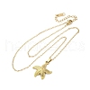 Starfish 304 Stainless Steel Pendant Necklaces NJEW-M096-21G-2