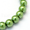 Baking Painted Pearlized Glass Pearl Round Bead Strands HY-Q330-8mm-13-2