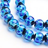 Glow in the Dark Luminous Style Handmade Silver Foil Glass Round Beads FOIL-I006-10mm-02-1