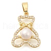 Brass Micro Pave Cubic Zirconia Pendants KK-S049-19G-1