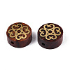 Natural Sandalwood Mala and Brass Finding Beads WOOD-T032-33B-2