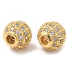 Brass Micro Pave Clear Cubic Zirconia Beads KK-I705-13G-2