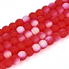 Frosted Transparent Glass Beads Strands GLAA-T032-T4mm-MBB09-1