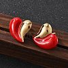 201 Stainless Steel Heart Stud Earrings EJEW-P304-07G-2