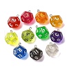 12 Facets Transparent Resin Pendants RESI-S021-01C-1